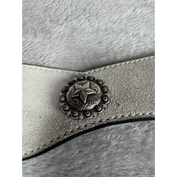 Kate Cate XXS Regina Belt White In Nappa Calfskin w/ Silver Star Conchos & Adjus main image 9